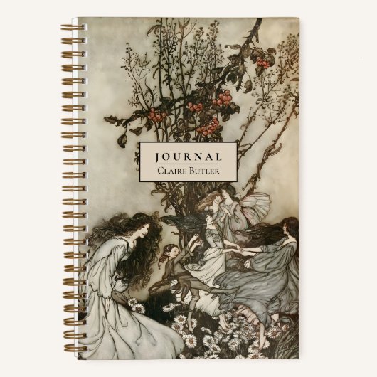 Gepersonaliseerde Fairies Art Dotted Journal Notitieboek (Voorkant)