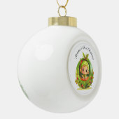 Gepersonaliseerde Fairy Baby's Eerste Kerstmis Keramische Bal Ornament (Links)