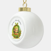 Gepersonaliseerde Fairy Baby's Eerste Kerstmis Keramische Bal Ornament (Rechts)