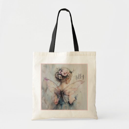 Gepersonaliseerde Fairy Bloemenmeisje Tas Custom W (Voorkant)