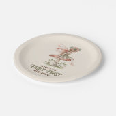 Gepersonaliseerde Fairy Eerste Roze 1e Verjaardags Papieren Bordje (Gekanteld)