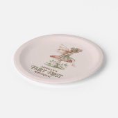 Gepersonaliseerde Fairy Eerste Roze 1e Verjaardags Papieren Bordje (Gekanteld)