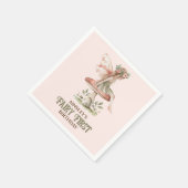 Gepersonaliseerde Fairy Eerste Roze 1e Verjaardags Servet (Hoek)