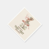 Gepersonaliseerde Fairy Eerste Roze 1e Verjaardags Servet (Hoek)