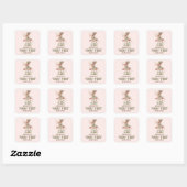 Gepersonaliseerde Fairy Eerste Roze 1e Verjaardags Vierkante Sticker (Vel)