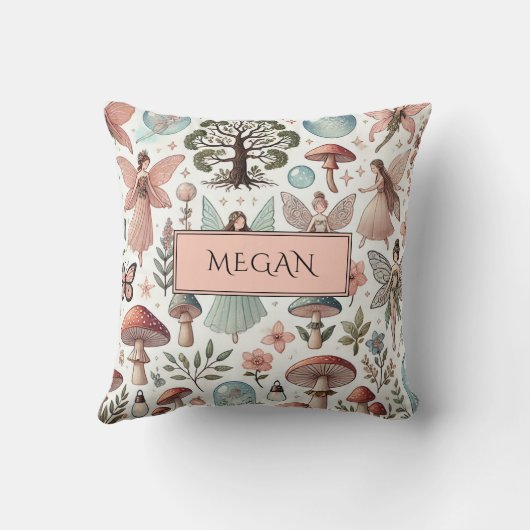 Gepersonaliseerde Fairy Girl's Sierkussen (Achterkant)