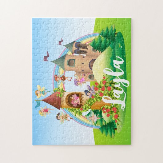 Gepersonaliseerde Fairy Kindernaam Puzzel Legpuzzel (Verticaal)