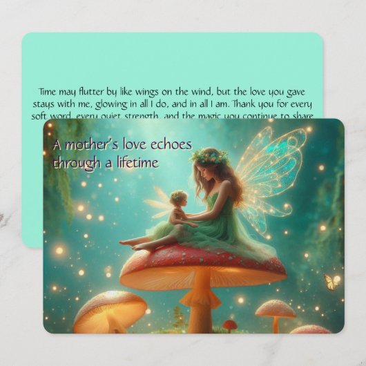 Gepersonaliseerde Fairy Moederdag Kaart (Voorkant / Achterkant)