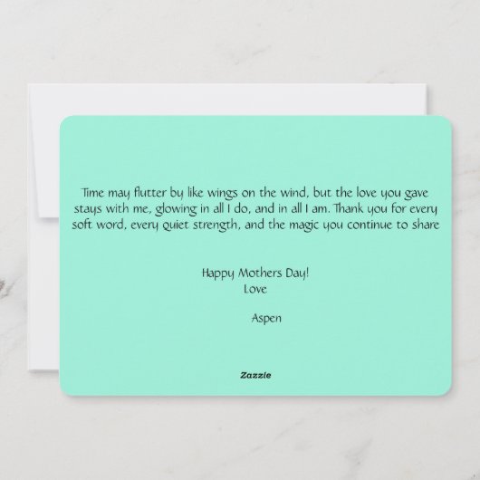 Gepersonaliseerde Fairy Moederdag Kaart (Achterkant)