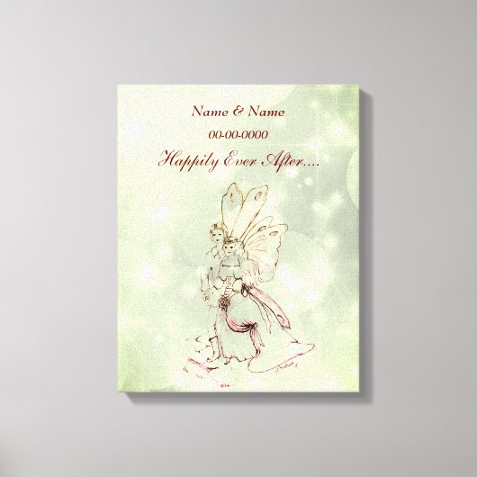 Gepersonaliseerde Fairy Trouwdag cadeau Canvas Afdruk (Voorkant)