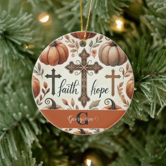 Gepersonaliseerde Faith & Hope Christelijk Hallowe Keramisch Ornament (Boom)