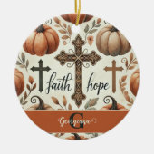 Gepersonaliseerde Faith & Hope Christelijk Hallowe Keramisch Ornament (Voorkant)