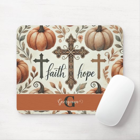 Gepersonaliseerde Faith & Hope Christelijk Hallowe Muismat (Met muis)
