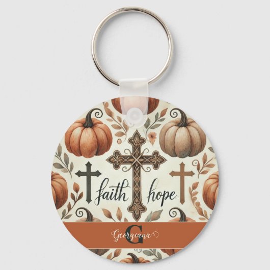 Gepersonaliseerde Faith & Hope Christelijk Hallowe Sleutelhanger (Achterkant)
