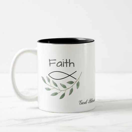 Gepersonaliseerde Faith Leaf God zegene u Mok Cup (Links)