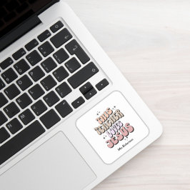 Gepersonaliseerde Faith Retro leraar waardering Vierkante Sticker