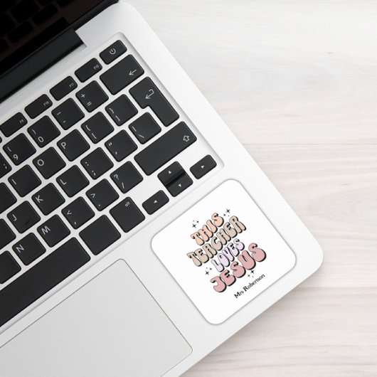 Gepersonaliseerde Faith Retro leraar waardering Vierkante Sticker