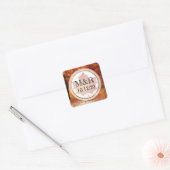 Gepersonaliseerde 'Fall Leaves Monogram Wedding St Vierkante Sticker (Envelop)