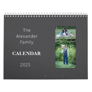 Gepersonaliseerde familie 2 afbeeldingen per pagin kalender