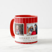 Gepersonaliseerde Familie 3 Foto Collage Kerstmis Mok (Voorkant links)