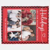 Gepersonaliseerde familie 4-foto collage Feestdage Fleece Deken (Voorkant (Horizontaal))