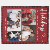 Gepersonaliseerde familie 4-foto collage Feestdage Fleece Deken (Voorkant (Horizontaal))