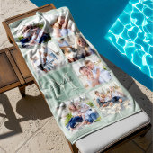 Gepersonaliseerde Familie 7 Foto's Collage - Monog Strandlaken