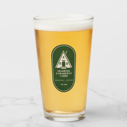 Gepersonaliseerde familie A Lijst A-lijst Cabin Glas (Voorkant gevuld)