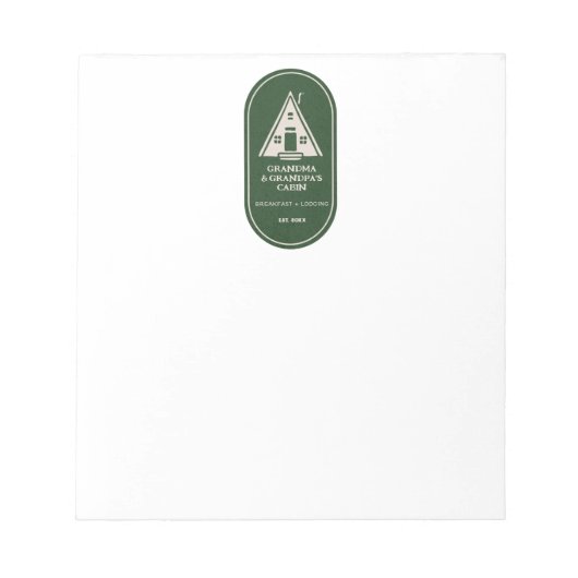 Gepersonaliseerde familie A Lijst A-lijst Cabin Notitieblok (Voorkant)