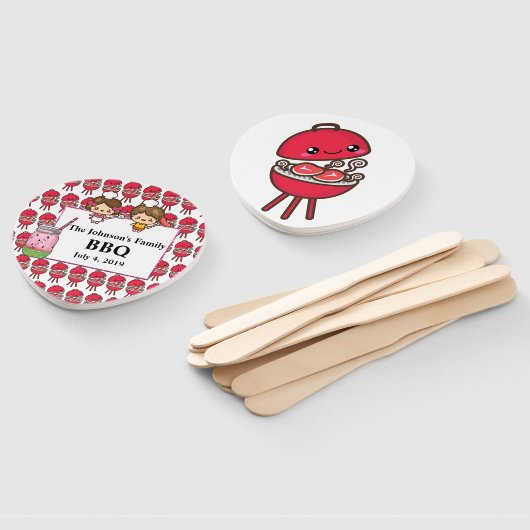 Gepersonaliseerde Familie BBQ Handwaaier (Niet-gemonteerd)
