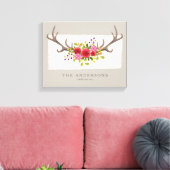 Gepersonaliseerde familie Bloemen Herten Antler | Canvas Afdruk (Insitu (Woonkamer))