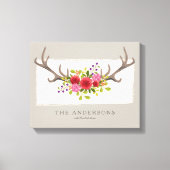 Gepersonaliseerde familie Bloemen Herten Antler |  Canvas Afdruk (Voorkant)