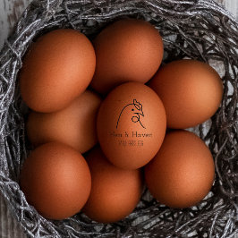 Gepersonaliseerde Familie boerderij Egg Stamp Rubberstempel