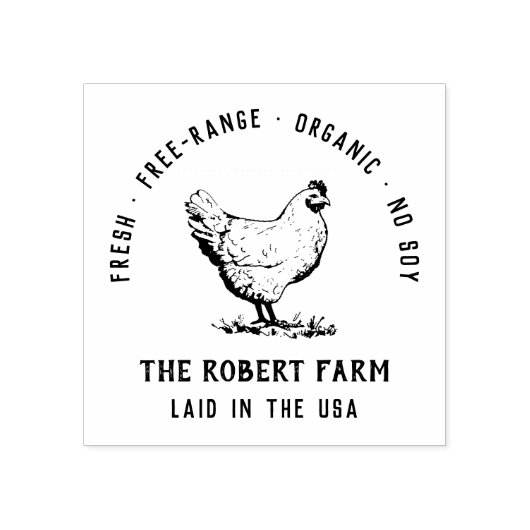 Gepersonaliseerde Familie Boerderij Ei Karton Rubb Rubberstempel (Afrduk)