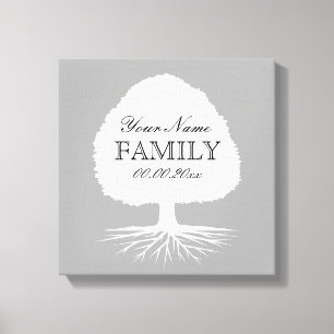 Gepersonaliseerde familie boom canvas kunst illust