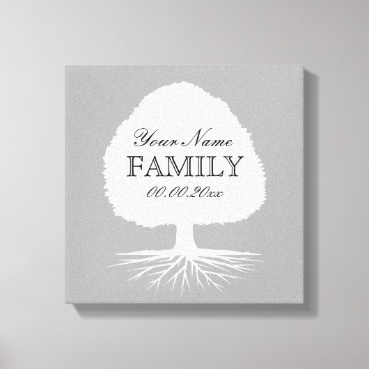 Gepersonaliseerde familie boom canvas kunst illust (Voorkant)