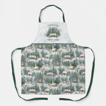 Gepersonaliseerde familie Cabin Winter Pine Forest