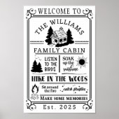 Gepersonaliseerde familie cabine regels poster (Voorkant)