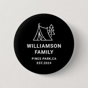 Gepersonaliseerde Familie Camping Trip Reunion Vak Ronde Button 5,7 Cm