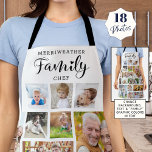 Gepersonaliseerde FAMILIE CHEF-KOK 18 Foto Collage Schort<br><div class="desc">Creëer een aangepaste kleur foto collage schort met 18 foto's en gepersonaliseerd met een naam en familie chef-kok. WIJZIGINGEN: Wijzig de witte achtergrondkleur en/of wijzig de stijl, grootte, kleur of plaatsing van het tekstlettertype of de afbeeldingskleur FAMILY in EDIT. ASSISTENTIE: Voor hulp bij ontwerpwijziging, personalisatie of kleurverandering, neem contact op...</div>