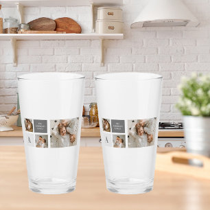 Gepersonaliseerde familie collage cadeau glas