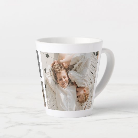 Gepersonaliseerde familie collage cadeau latte mok (Rechterhoek)