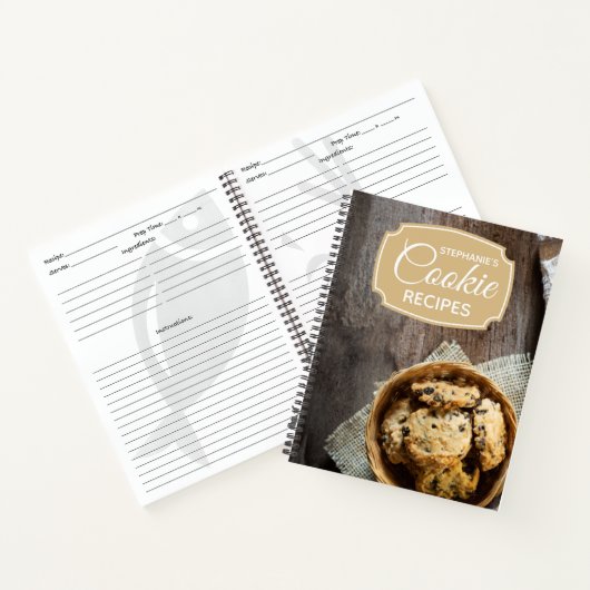 Gepersonaliseerde familie Cookbook Cookie Recipe Notitieboek (Binnen)