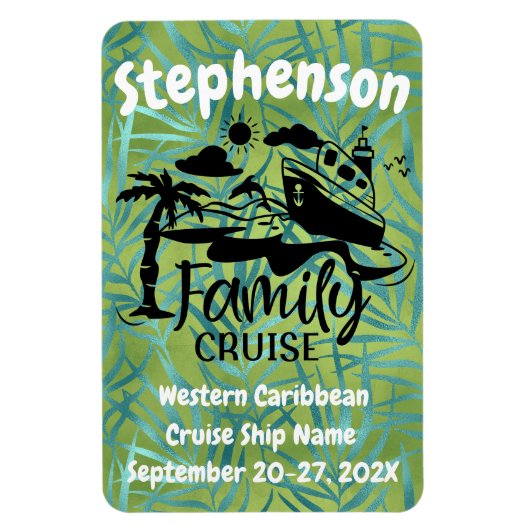 Gepersonaliseerde familie cruise deur decor magneet (Verticaal)