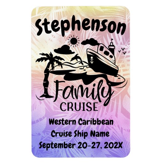 Gepersonaliseerde familie cruise deur decor magneet (Verticaal)