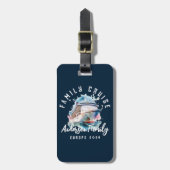 Gepersonaliseerde familie cruise groep vakantie bagagelabel (Voorkant verticaal)
