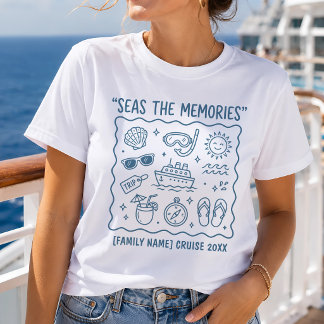 Gepersonaliseerde familie-cruisevakantie Doodle T-shirt