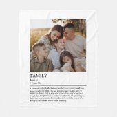 Gepersonaliseerde Familie Definitie Quote Wall Art Fleece Deken (Voorkant)