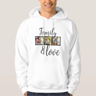 Gepersonaliseerde familie- en liefdesfotocollage hoodie