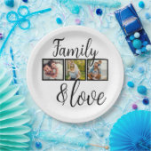 Gepersonaliseerde familie- en liefdesfotocollage papieren bordje (Feest)